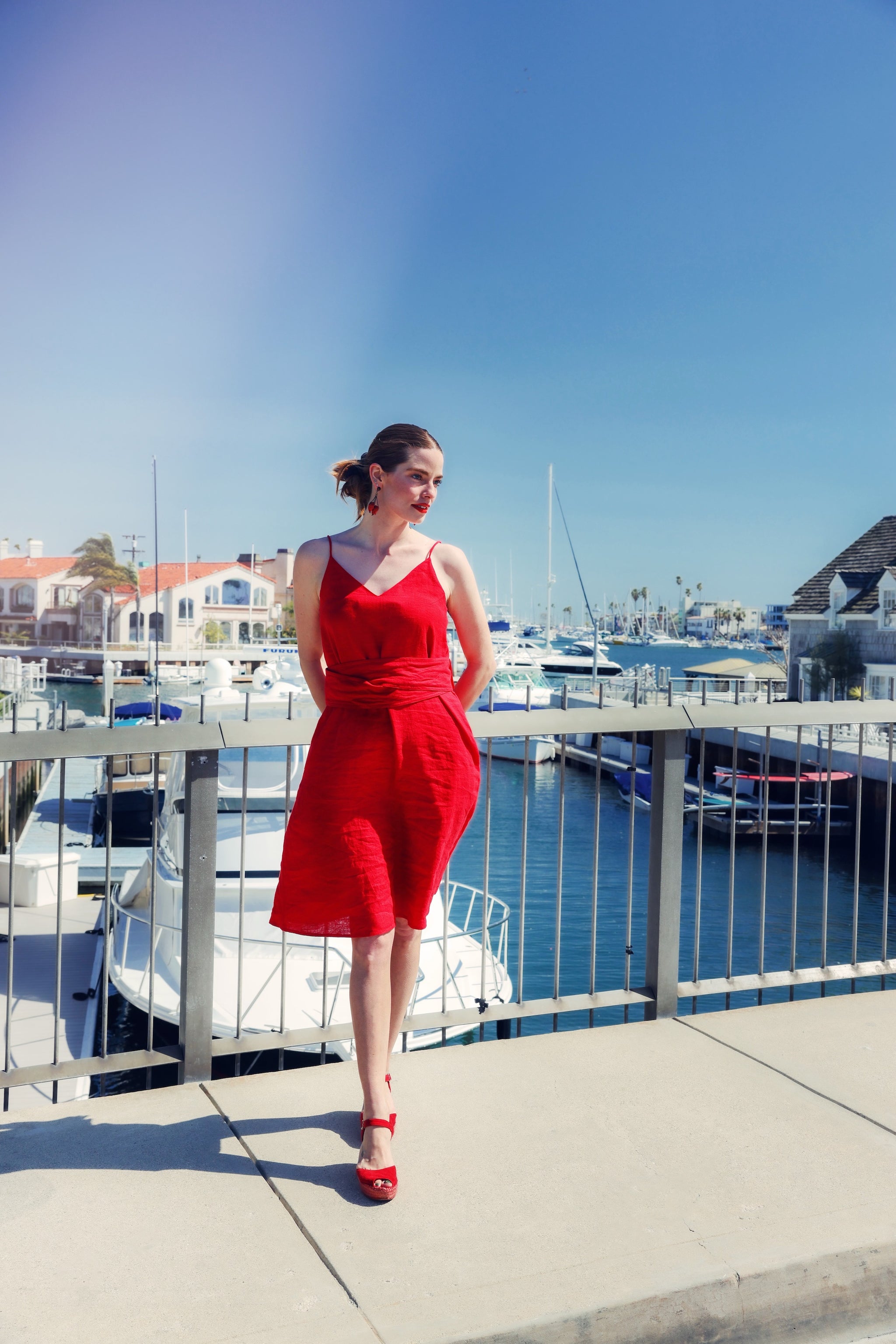 maya red dress Wendo dress in red Maya Couture fitted model look